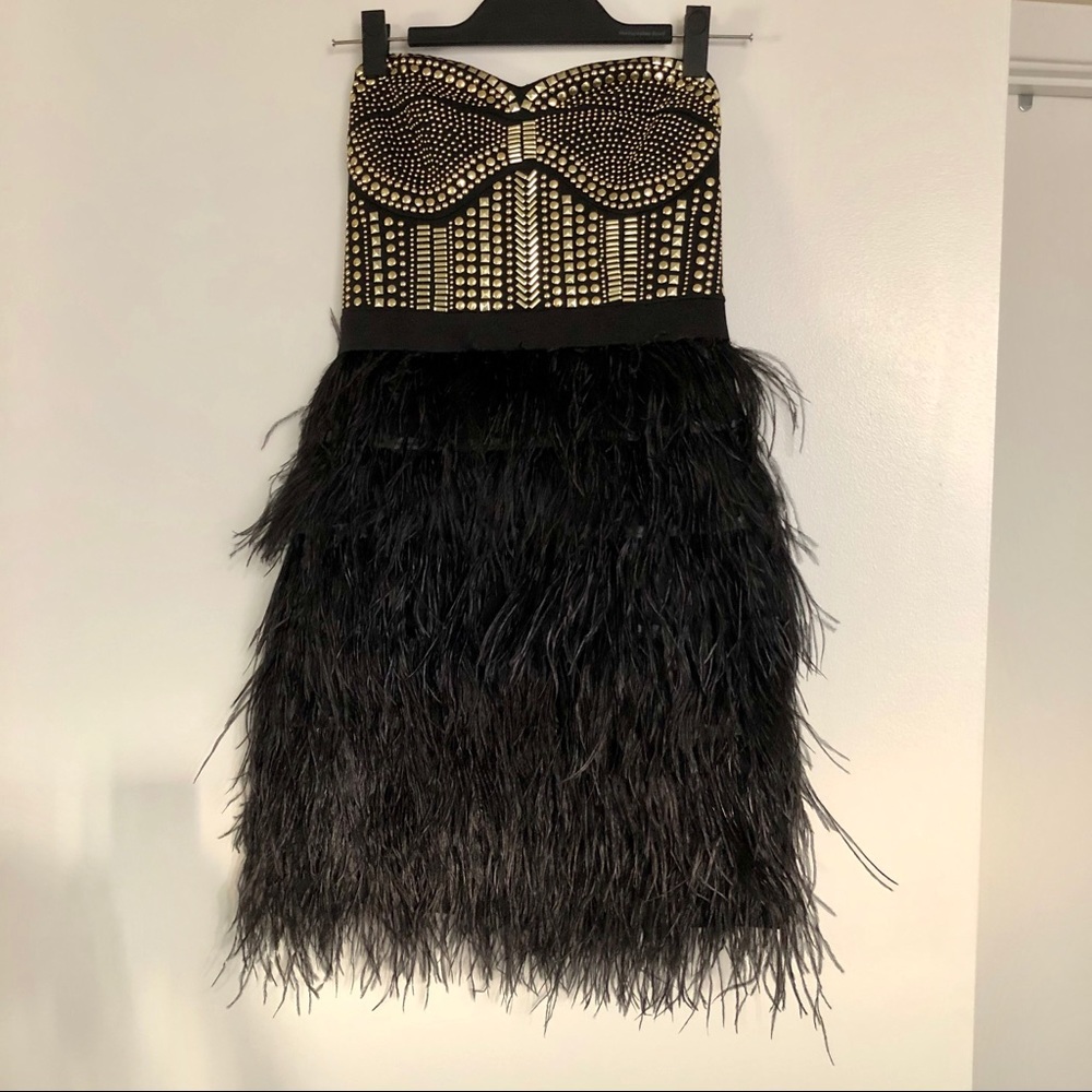 Ark & Co feather cocktail dress
